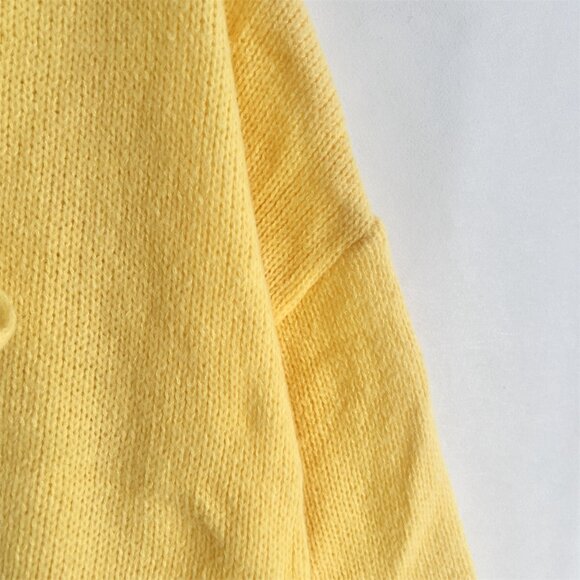 Cottagecore Tie Front Yellow Balloon Sleeve Cardigan - Picture 5 of 5